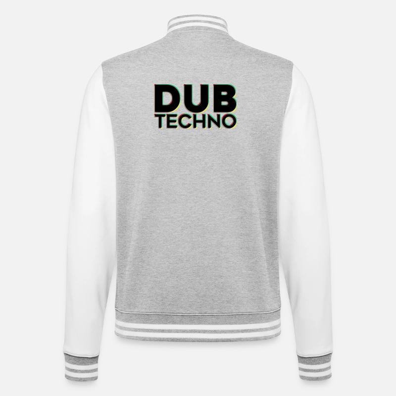 Dub Techno Neon Gliederung - College-Sweatjacke - Grau meliert/Weiß