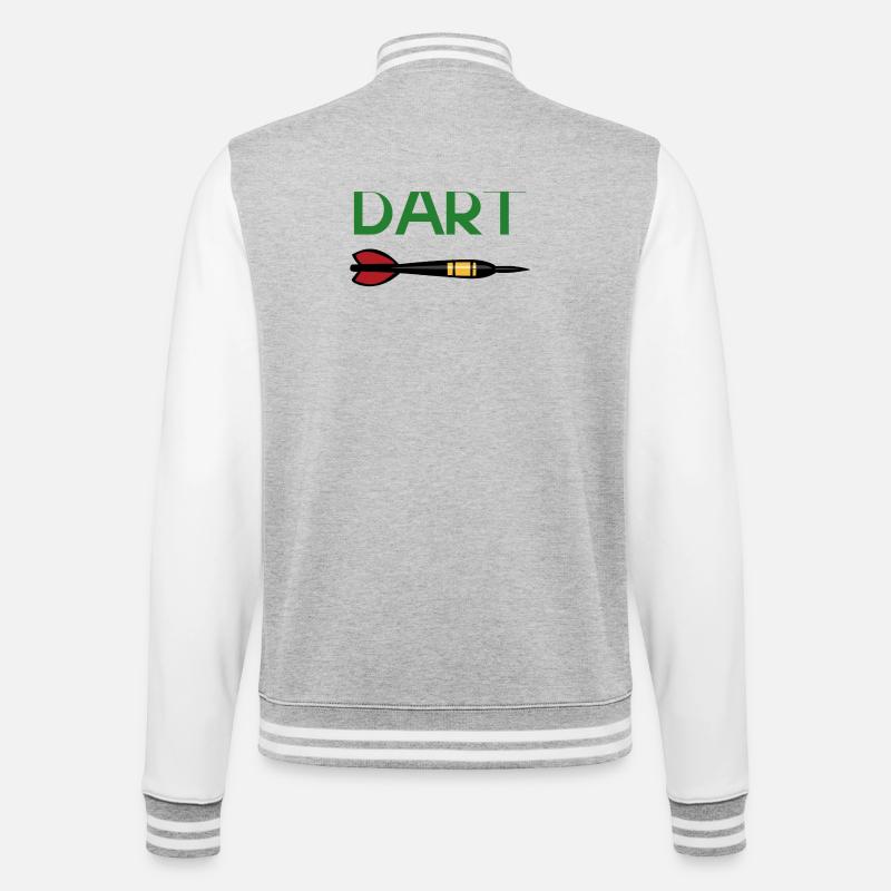 DART Zieltreffer Pfeil Design - College-Sweatjacke - Grau meliert/Weiß