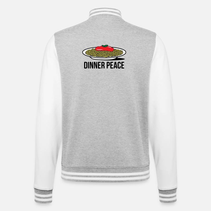 Pop Art spaghetti with tomato sauce  - College Sweat Jacket - heather grey/white
