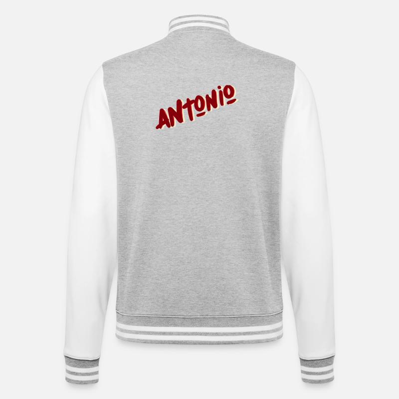 Antonio - College Sweat Jacket - heather grey/white