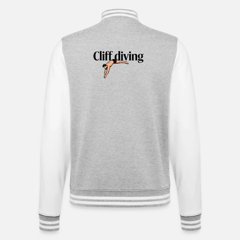 cliff diving - College Sweat Jacket - heather grey/white