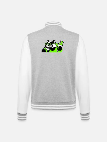 Cool Badger Back to School Icon - College Sweat Jacket - heather grey/white