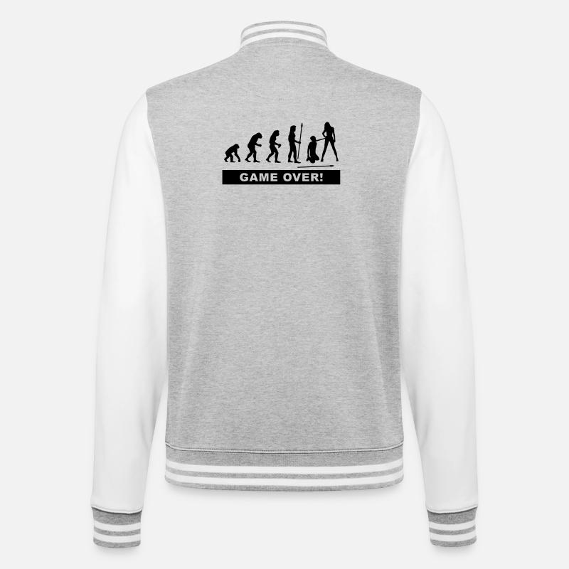 evolution_wedding2 - College-Sweatjacke - Grau meliert/Weiß
