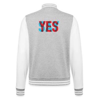 Say Yes! - College Sweat Jacket - heather grey/white - Back - Marisol (170cm)