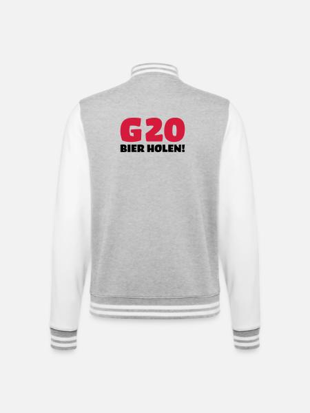 Bier holen Humor - College-Sweatjacke - Grau meliert/Weiß