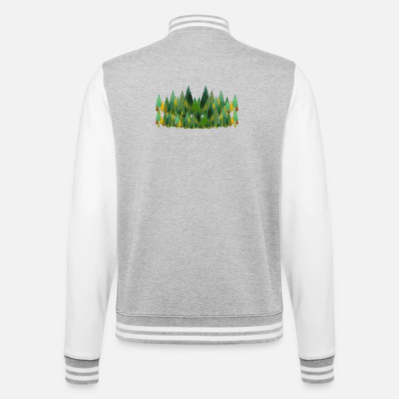 trees and trees and trees - College-Sweatjacke - Grau meliert/Weiß