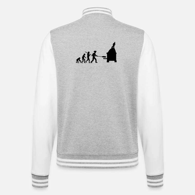 Evolution Pizza Baker - College Sweat Jacket - heather grey/white