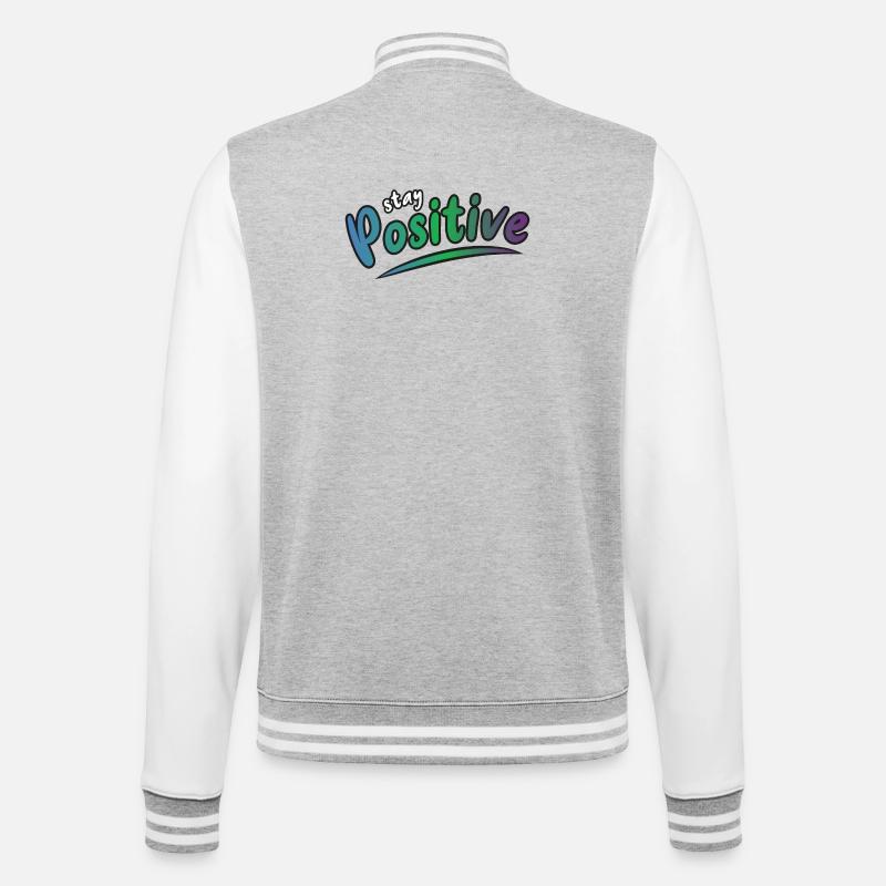 Restez positif - Veste Teddy - gris chiné / blanc