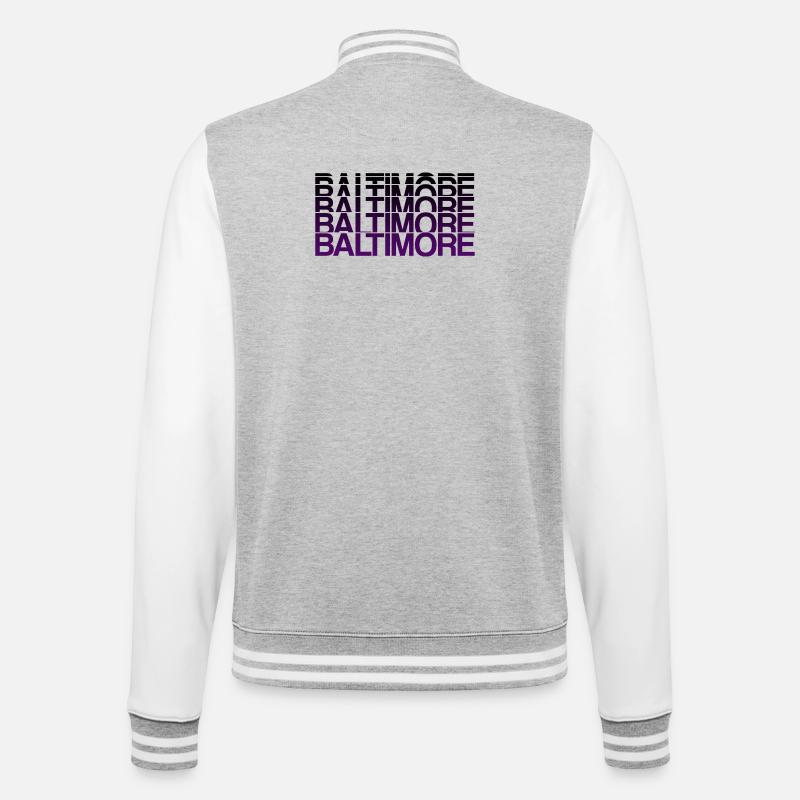 Baltimore Violet Gradient Style - College Sweat Jacket - heather grey/white