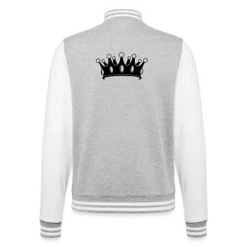 Logo de la couronne - Veste Teddy - gris chiné / blanc - Dos - Marisol (170cm)