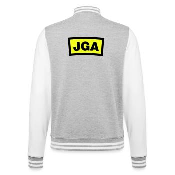 JGA - Emblem - College-Sweatjacke - Grau meliert/Weiß - Hinten - Marisol (170cm)