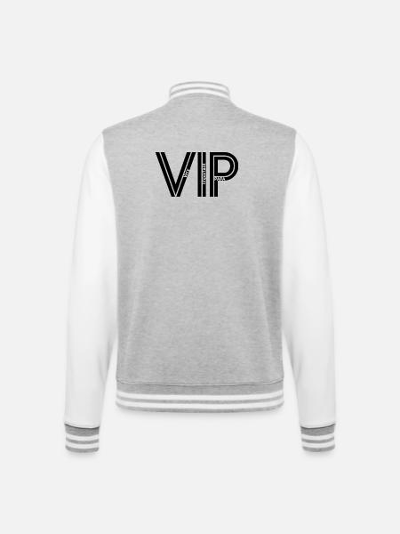 VIP - Papa - College-Sweatjacke - Grau meliert/Weiß