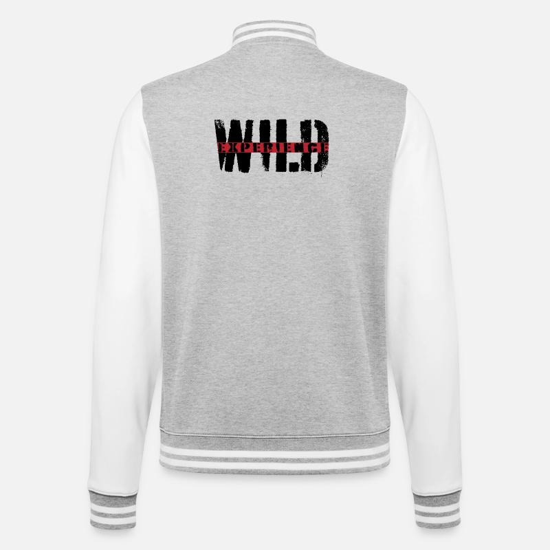 Expérience sauvage - Veste Teddy - gris chiné / blanc