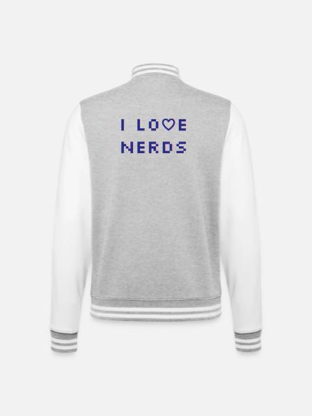 J’adore les nerds - Veste Teddy - gris chiné / blanc