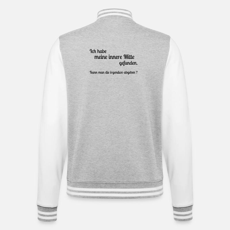 Innere Mitte gefunden - College-Sweatjacke - Grau meliert/Weiß