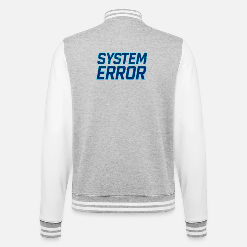 Erreur système Glitch Design - Veste Teddy - gris chiné / blanc