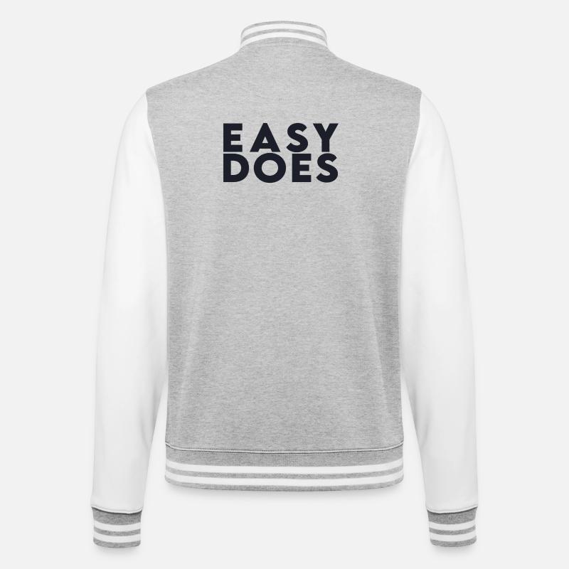Easy Does - College-Sweatjacke - Grau meliert/Weiß