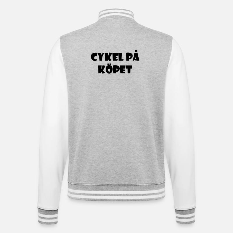 Bicycle in the Bargain – Text Design - College Sweat Jacket - heather grey/white