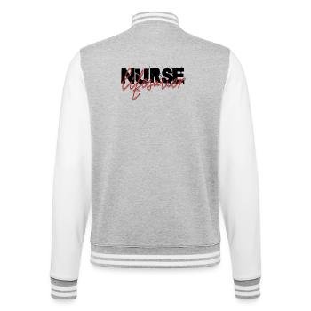 Krankenschwester Lebensretter - College-Sweatjacke - Grau meliert/Weiß - Hinten - Marisol (170cm)