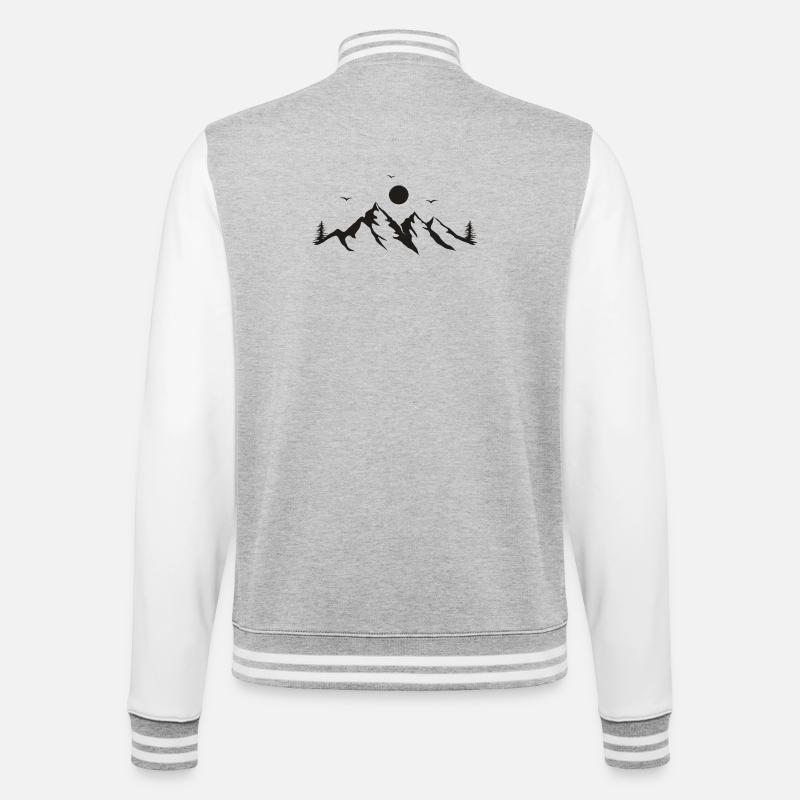 Mountains - College Sweat Jacket - heather grey/white