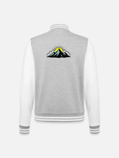 Mountains Clouds Peaks - College Sweat Jacket - heather grey/white