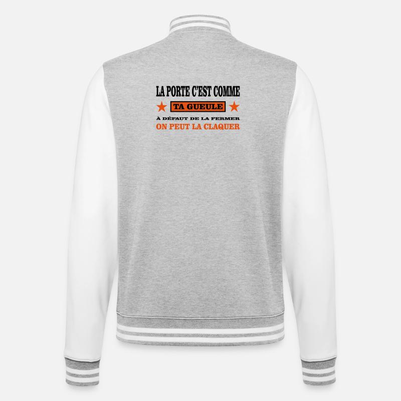 Ta Gueule  - Veste Teddy - gris chiné / blanc