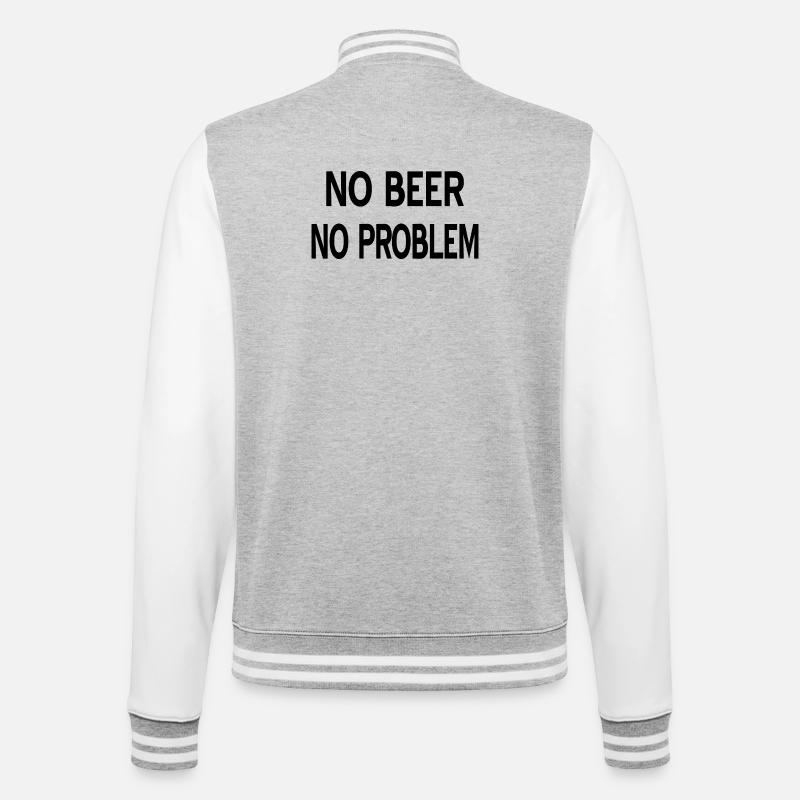 Bier - College-Sweatjacke - Grau meliert/Weiß