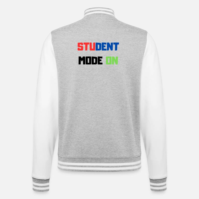Funny Student – Student Mode ON - College Sweat Jacket - heather grey/white