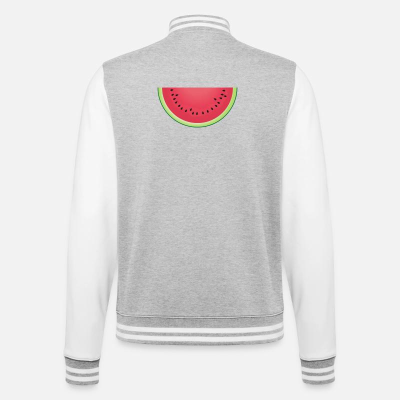 Tranche de pastèque juteuse - Veste Teddy - gris chiné / blanc