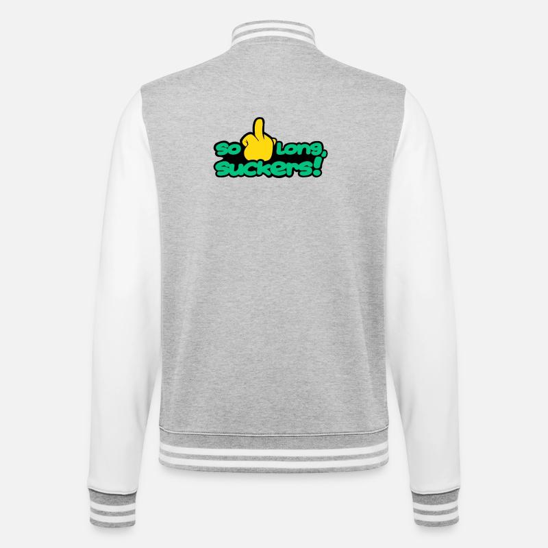 solongsuckers2_green - College Sweat Jacket - heather grey/white