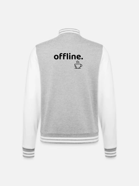Offline minimalistisches Kaffee-Hemd - College-Sweatjacke - Grau meliert/Weiß