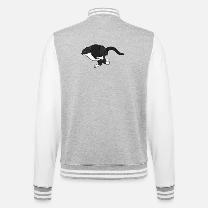 Chat Noir du Saut de Minuit - Veste Teddy - gris chiné / blanc