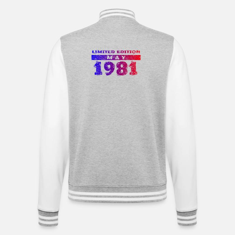 45e anniversaire Édition limitée 05/1981 - Veste Teddy - gris chiné / blanc