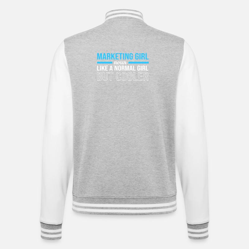 Marketing Manager - College-Sweatjacke - Grau meliert/Weiß