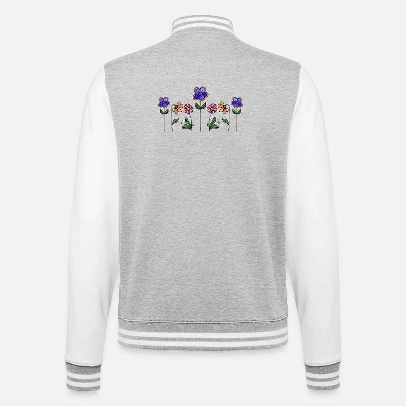 Fleur - Veste Teddy - gris chiné / blanc