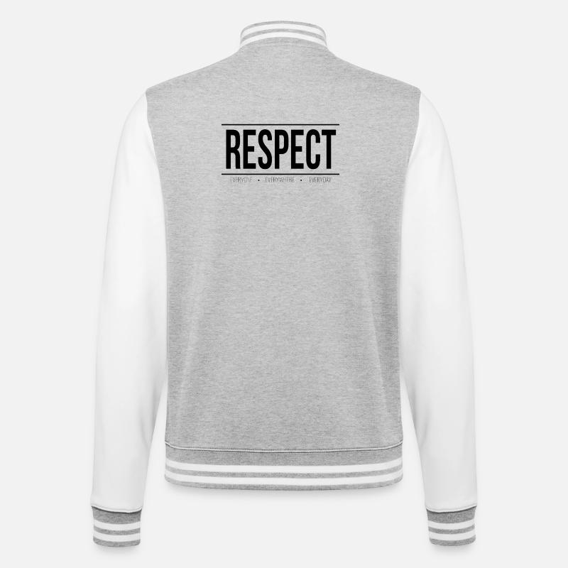 Respect: Une Universal Message - College Sweat Jacket - heather grey/white