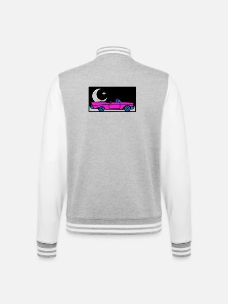 Retro 80s Convertible Graphic - College Sweat Jacket - heather grey/white