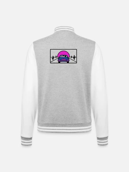 Desert Highway Car Logo - College Sweat Jacket - heather grey/white