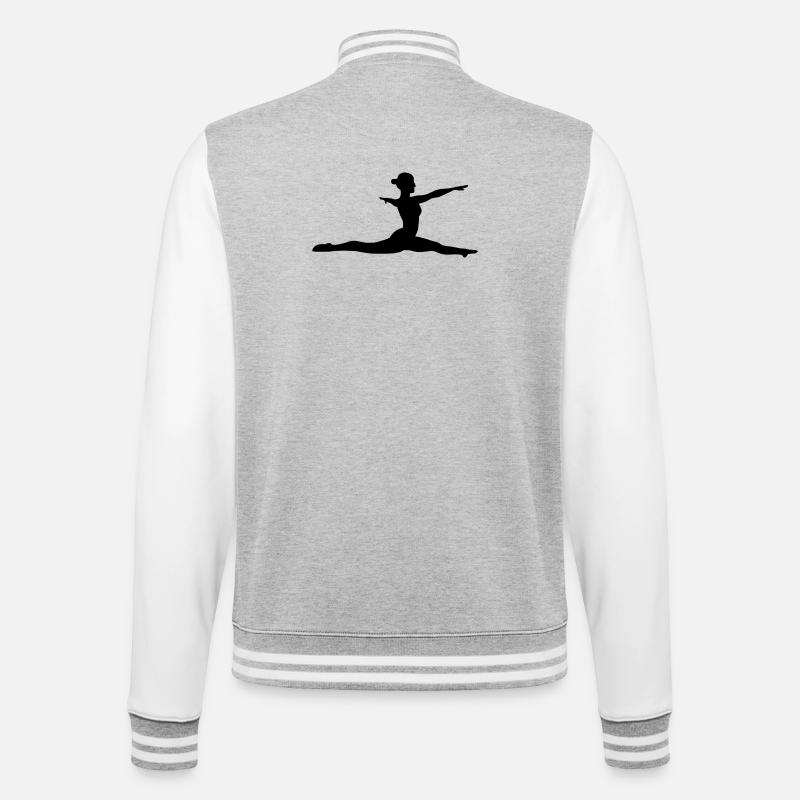 Gymnastik Mädchen - College-Sweatjacke - Grau meliert/Weiß