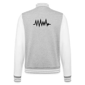 Mama EKG, Herzschlag-Design für Mütter - College-Sweatjacke - Grau meliert/Weiß - Hinten - Marisol (170cm)