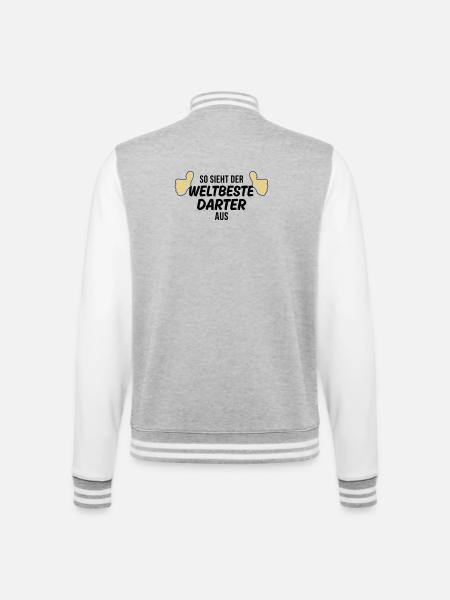der weltbeste darter - College-Sweatjacke - Grau meliert/Weiß