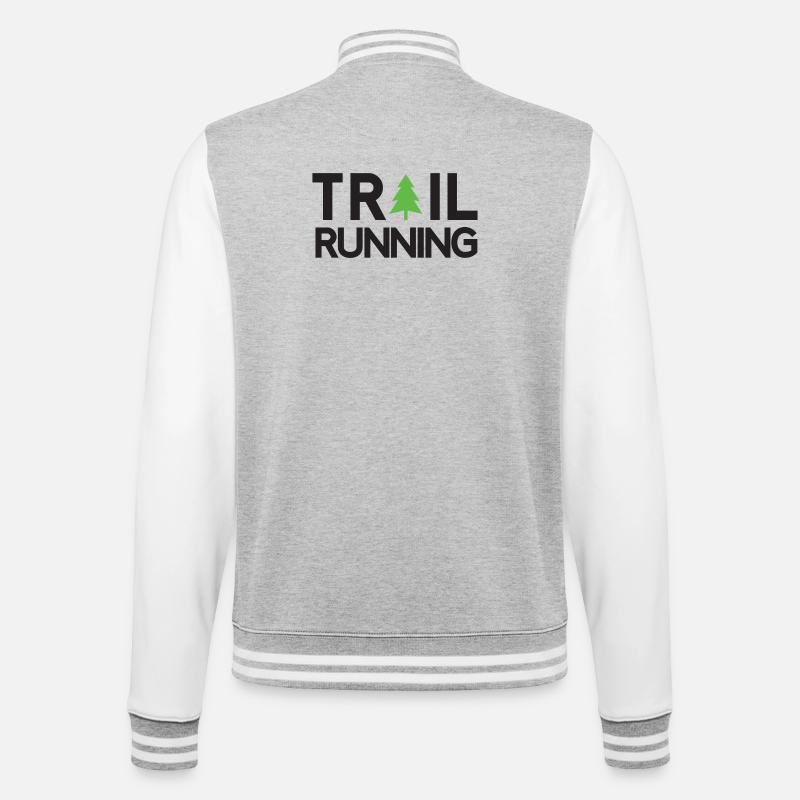 Course de sentier - Veste Teddy - gris chiné / blanc