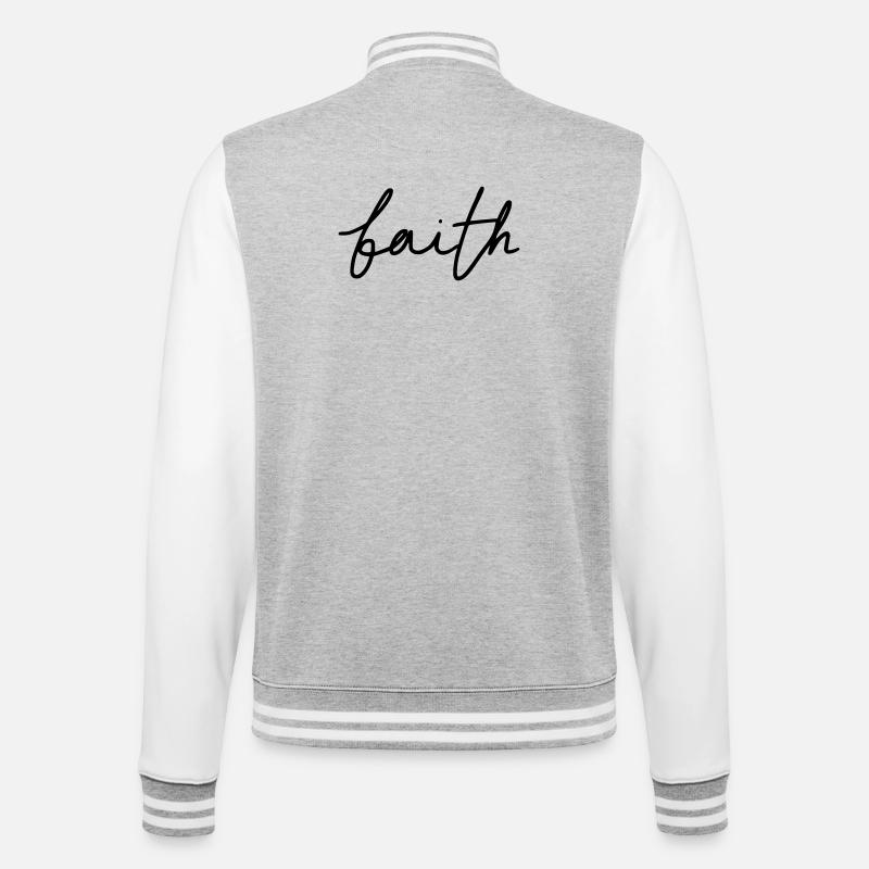 faith - College-Sweatjacke - Grau meliert/Weiß