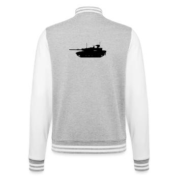Char militaire - Veste Teddy - gris chiné / blanc - Dos - Marisol (170cm)