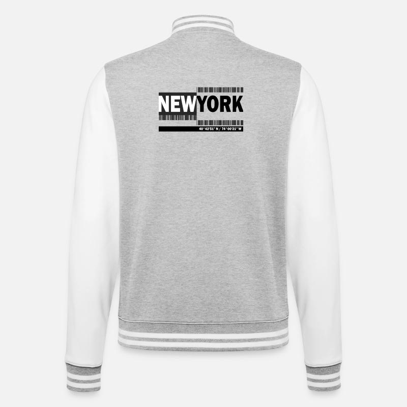 NEW YORK - Code-barres - Veste Teddy - gris chiné / blanc