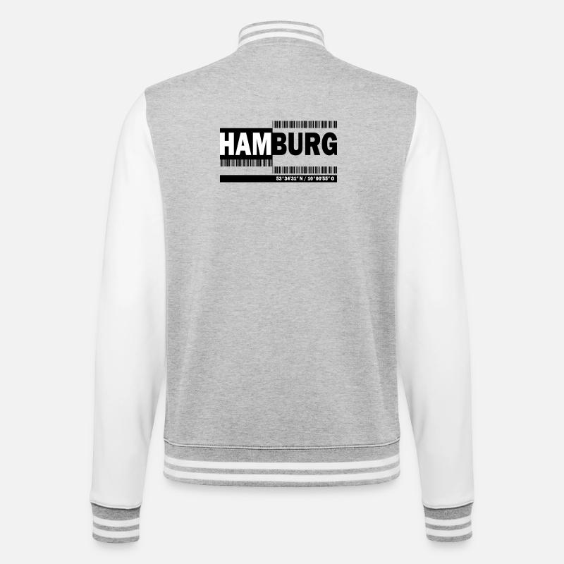 HAMBOURG - code-barres - Veste Teddy - gris chiné / blanc