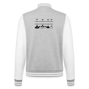 Lampenaussparung für eigenen Text - College-Sweatjacke - Grau meliert/Weiß - Hinten - Marisol (170cm)