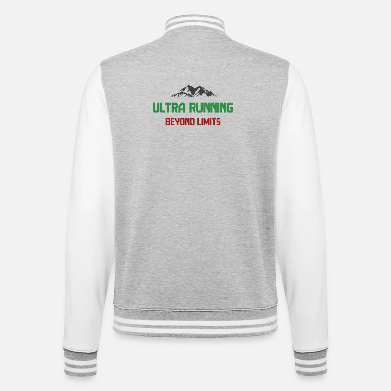 Ultra Running - Jenseits der Grenzen - College-Sweatjacke - Grau meliert/Weiß