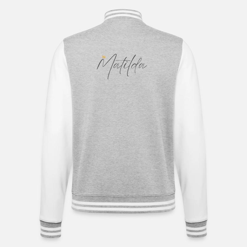 Chemise Princesse Matilda – Nom avec lettre M - Veste Teddy - gris chiné / blanc