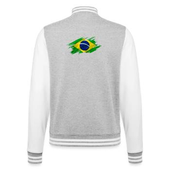 Brazil - College Sweat Jacket - heather grey/white - Back - Marisol (170cm)